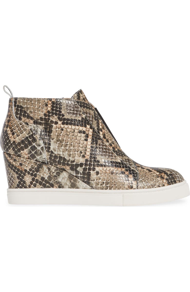 Linea Paolo Felicia III Wedge Sneaker, Alternate, color, White/ Black/ Brown Leather