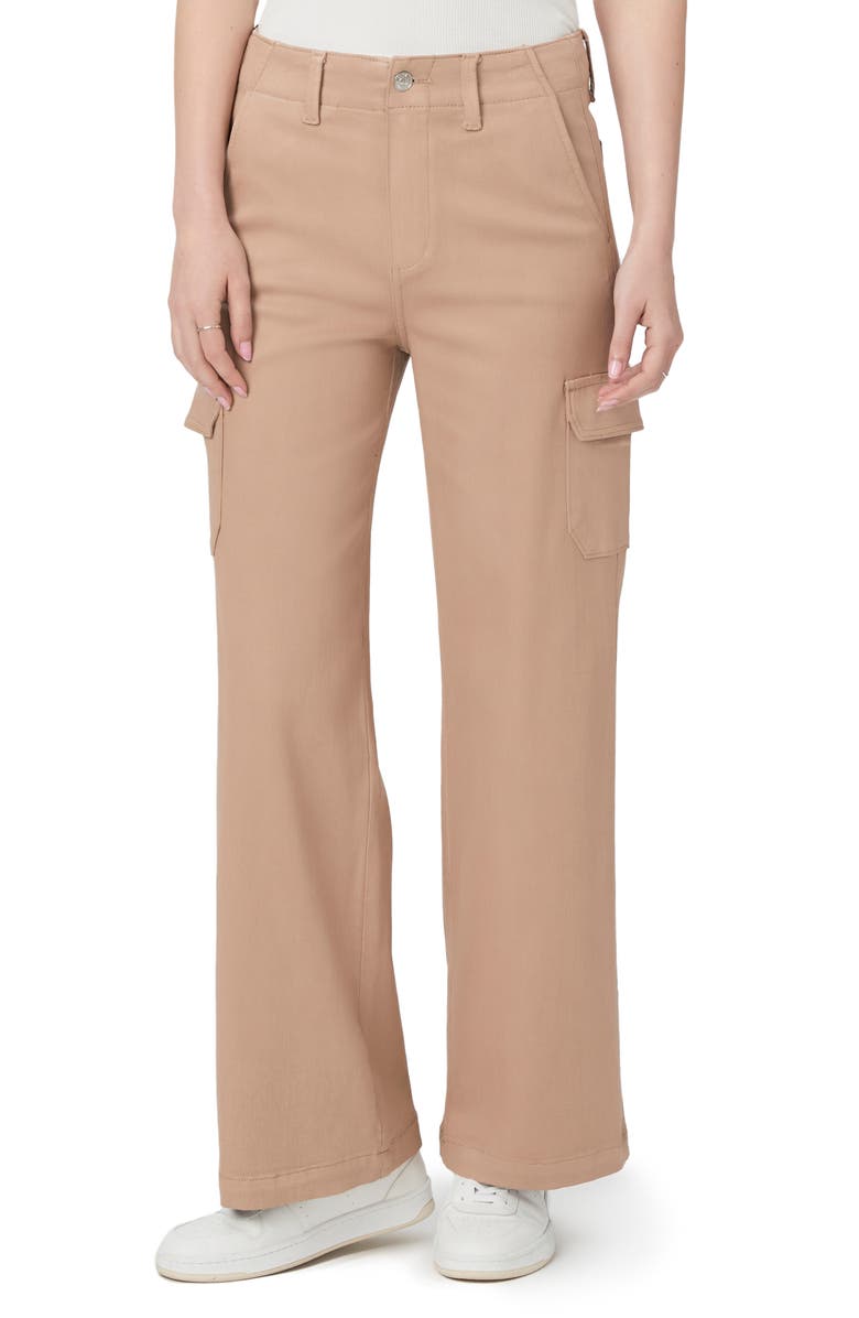 PAIGE Carly Coated High Waist Wide Leg Jeans, Main, color, French Latte Luxe Coating