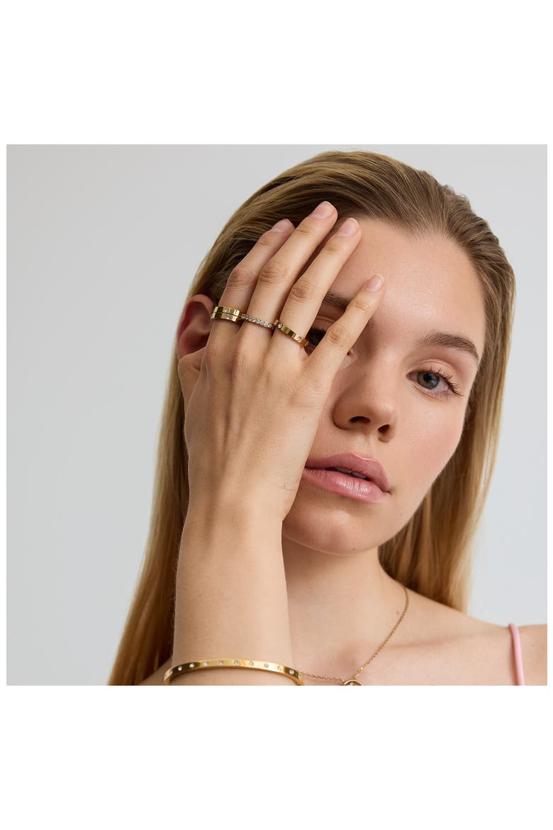Eternity Cubic Zirconia Stacking Ring, Alternate, color, GOLD