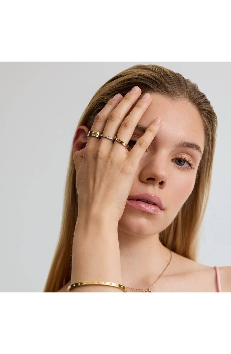 D.LOUISE Eternity Cubic Zirconia Stacking Ring, Alternate, color, Gold