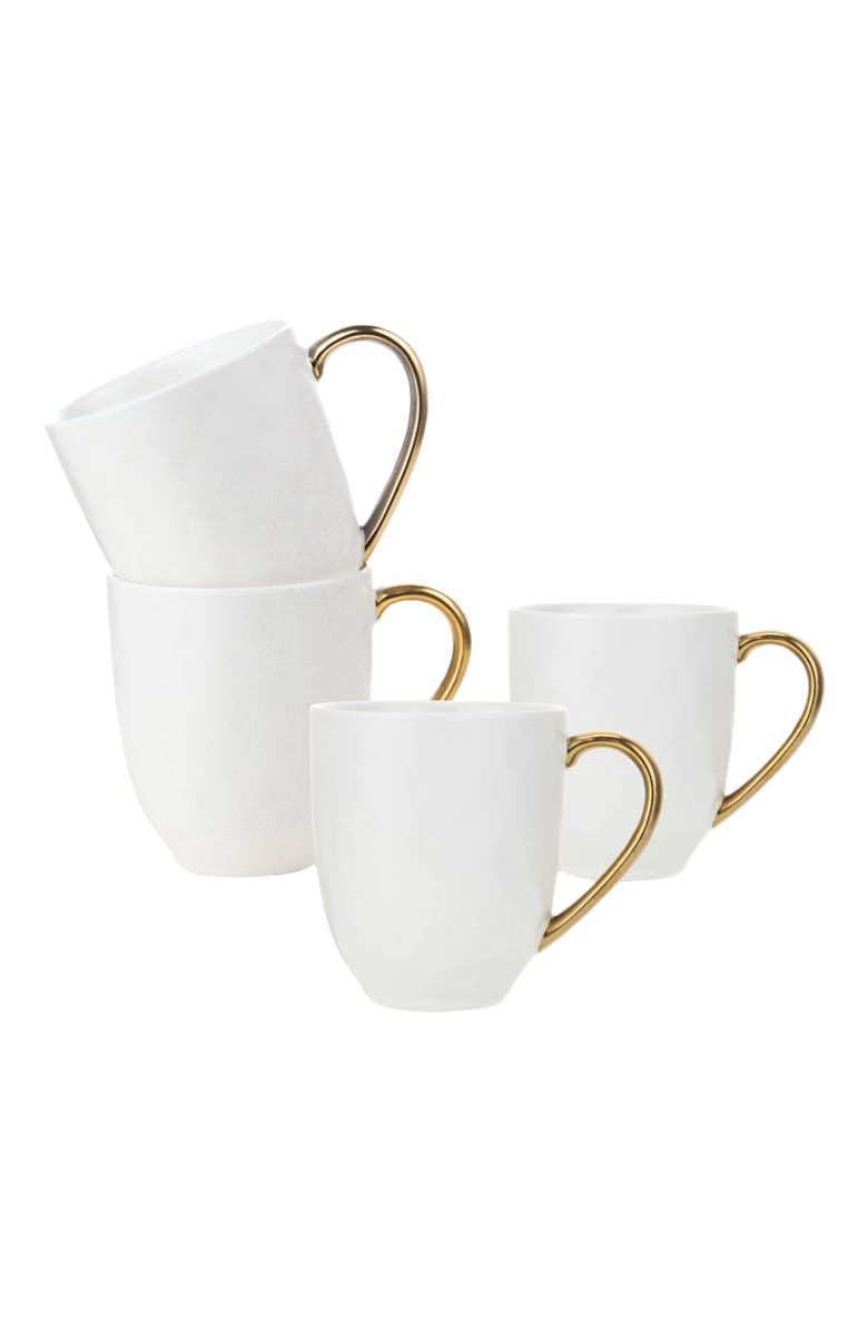 Stone Lain Florian Porcelain 4-Piece Mug Set, Alternate, color, White