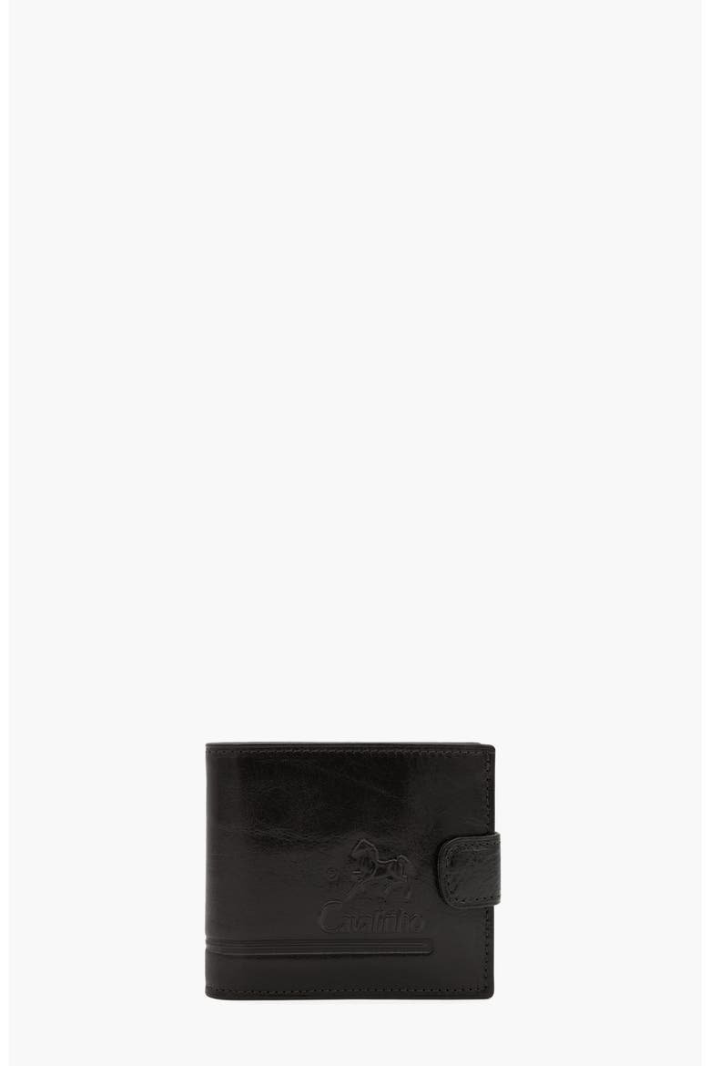 Gentleman Trifold Leather Wallet 503, Main, color, Black