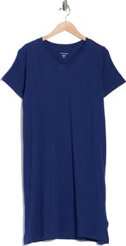 Eileen Fisher V-Neck Organic Cotton T-Shirt Dress