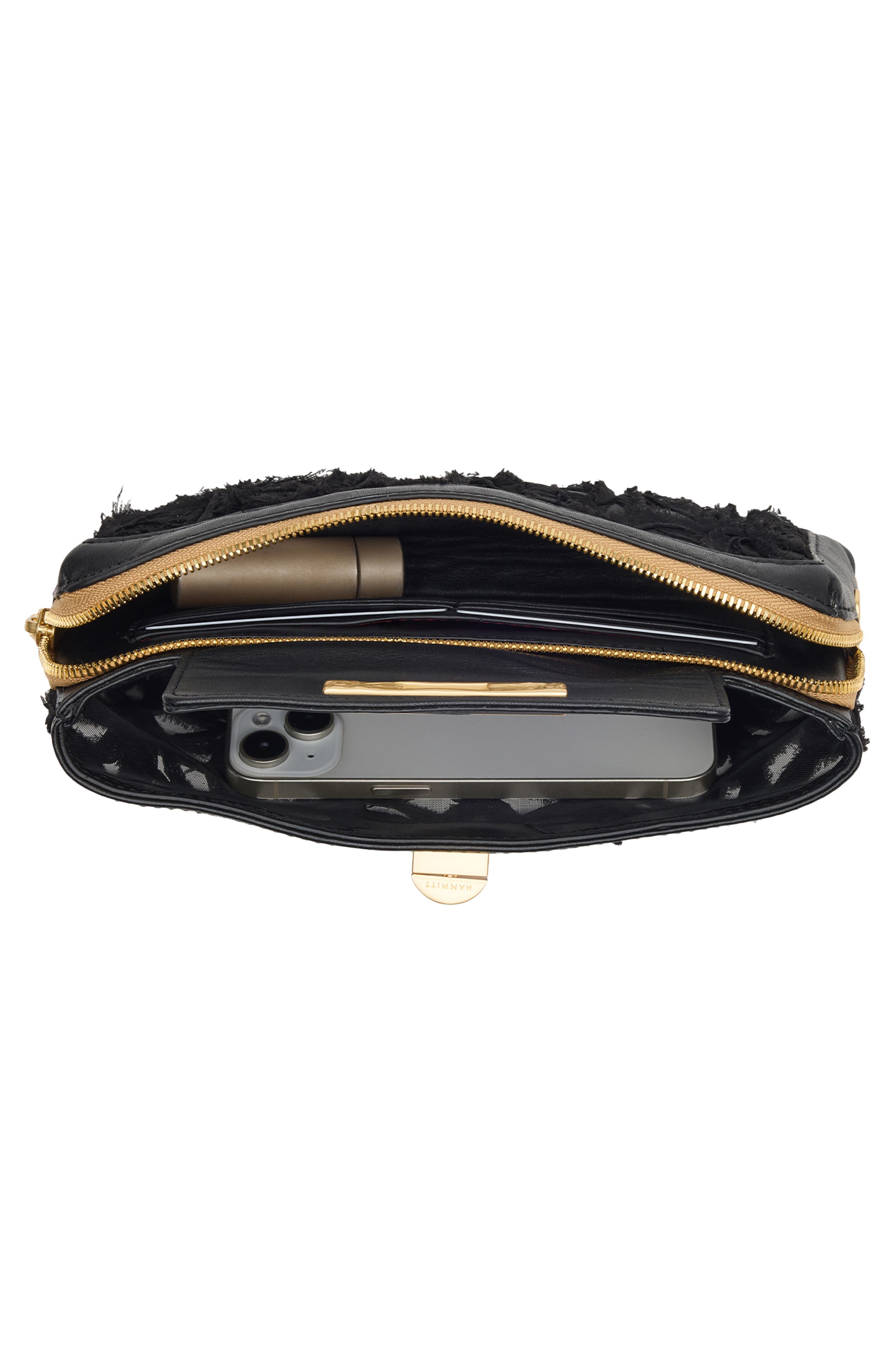 HAMMITT Small Midsummer Clutch, Alternate, color, Midsummer Night/ Brushed Gold
