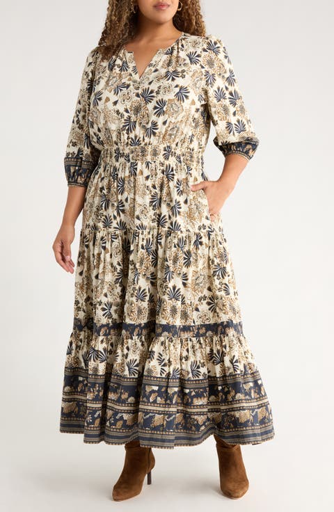 Floral Cotton Maxi Dress (Plus)