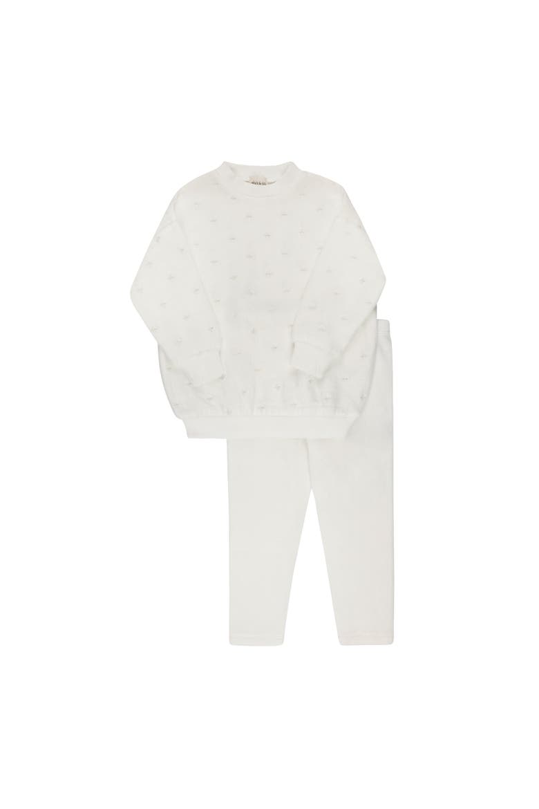 Velour Embroidered Floral Collection- Lounge Set, Main, color, Ivory Boy