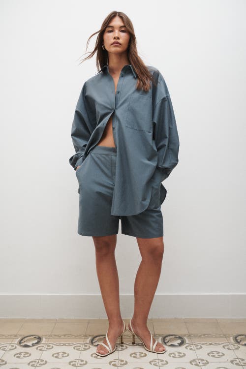 Silk Laundry Cotton Silk Boxers Slate In Slate