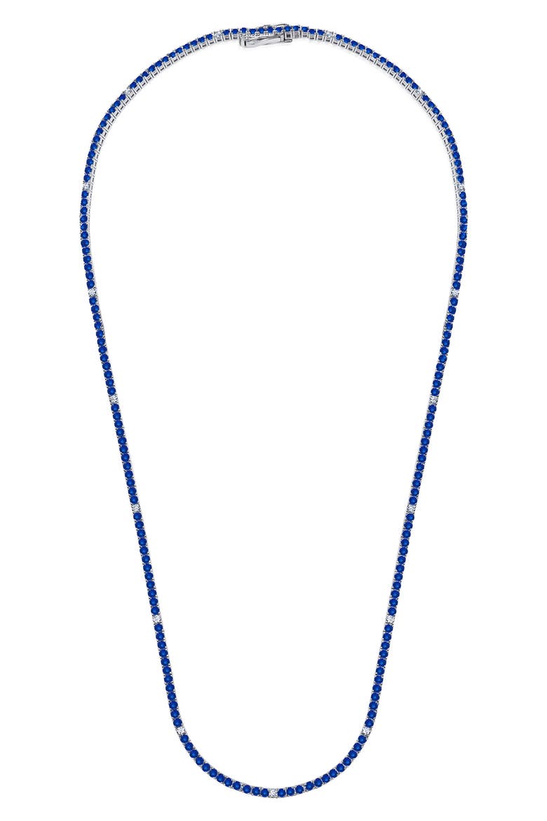 Cubic Zirconia Tennis Necklace, Main, color, SAPPHIRE