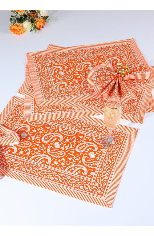 Tiramisu Scarlet Set Of 4 Placemats In Orange