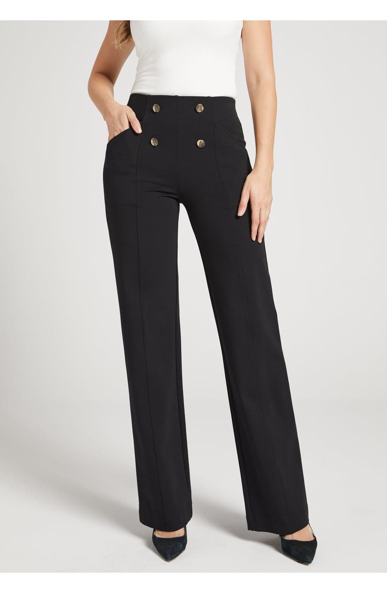 Betabrand Atlantic DPYP Dress Pant Yoga Pants Wide Leg, Main, color, Black