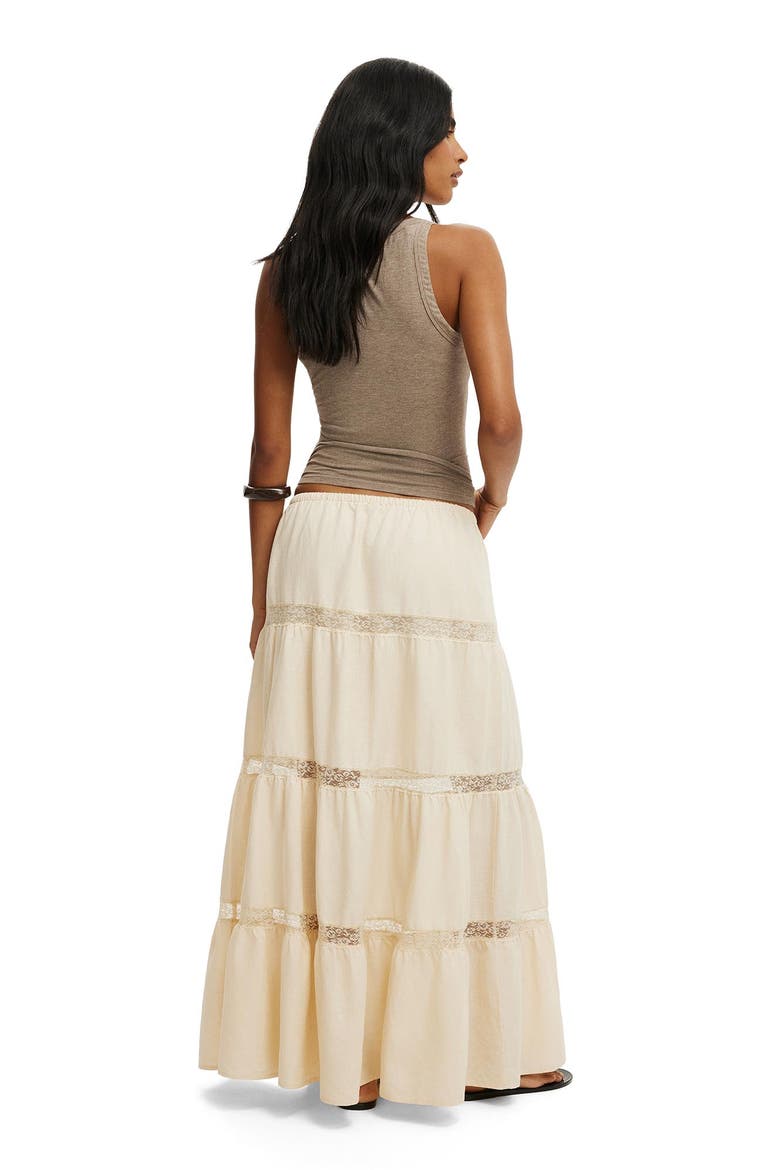 Women's Haven Multi Tiered Maxi Skirt, Alternate, color, Honey Cream Lace
