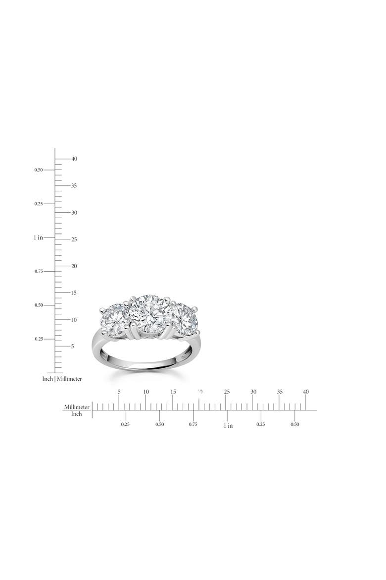 Classic Three Stone Cubic Zirconia Ring, Alternate, color, PURE PLATINUM/ CLEAR STONE
