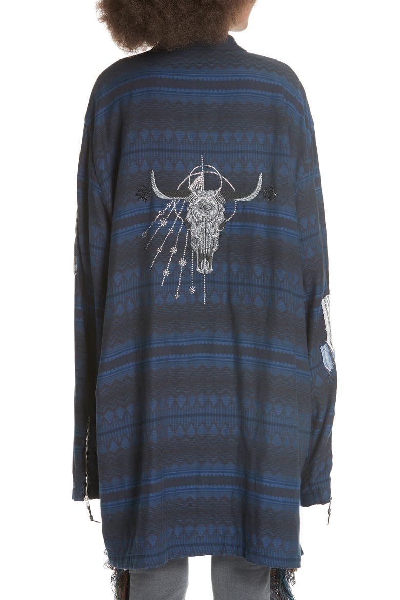 Swarovski Crystal Western Kimono, Alternate, color, BLUE