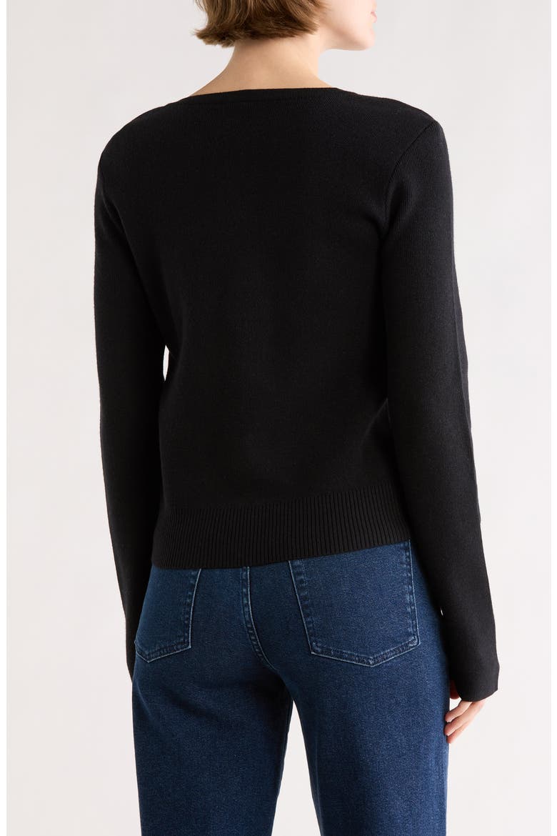 Tatum Zip Cardigan, Alternate, color, BLACK