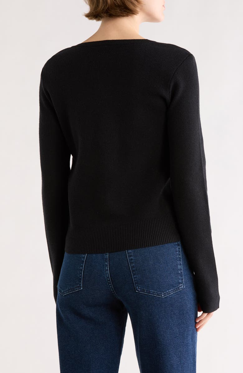 BY DESIGN Tatum Zip Cardigan, Alternate, color, Black