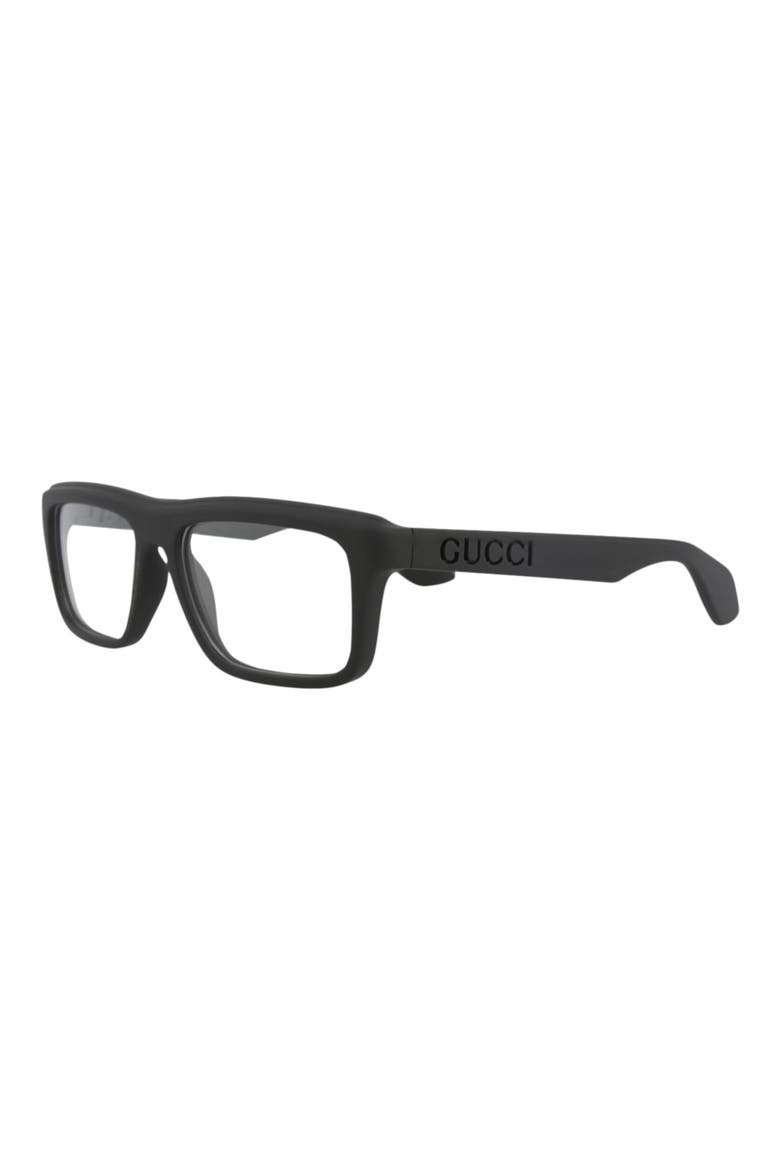54mm Rectangle Optical Glasses, Alternate, color, BLACK BLACK TRANSPARENT