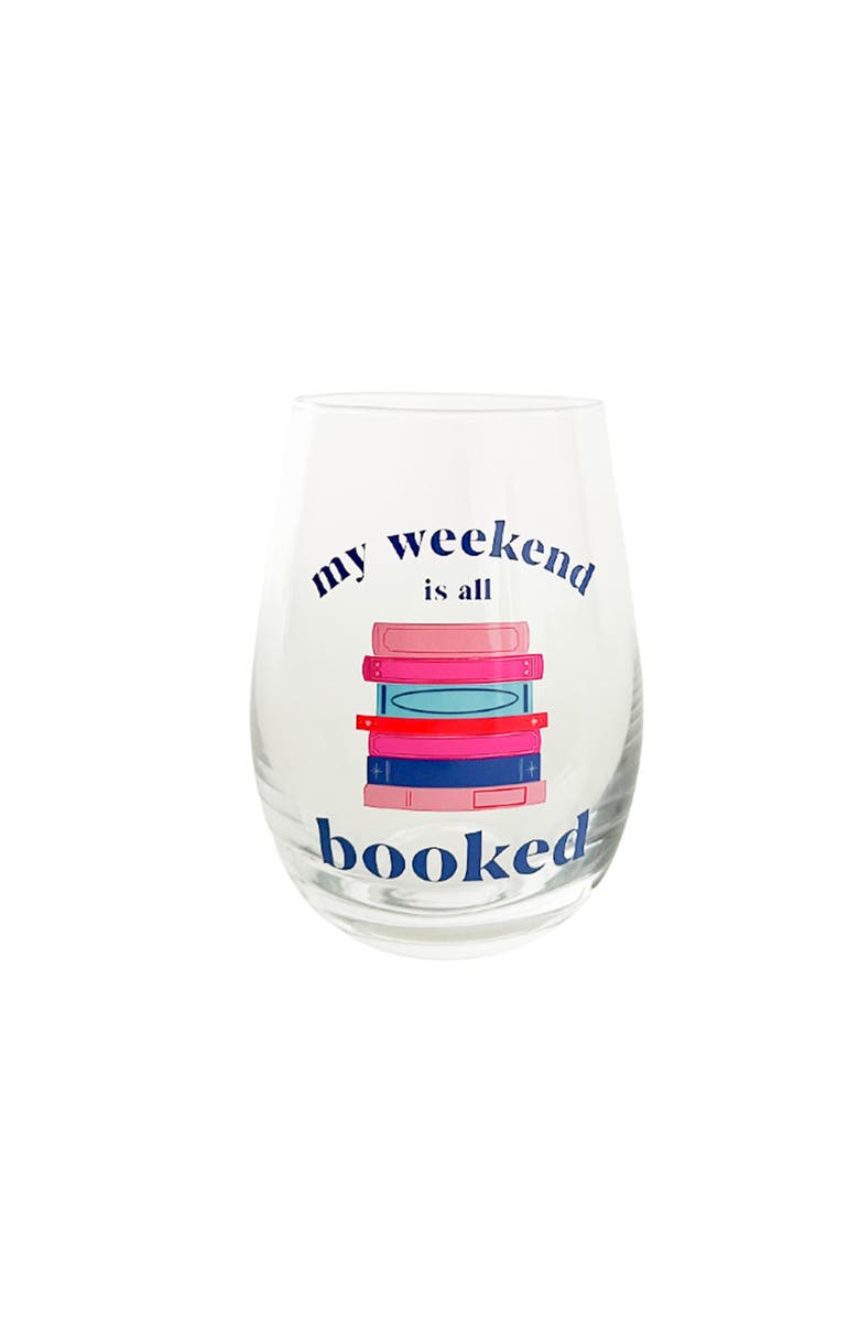 Jollity 
Co Book Club Wine Glass, Main, color, My Weekend Is Booked