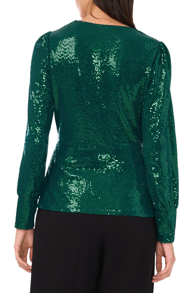 Vince Camuto Sequin Wrap Front Top, Alternate, color, 