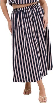 City Chic Floral Print Maxi Skirt