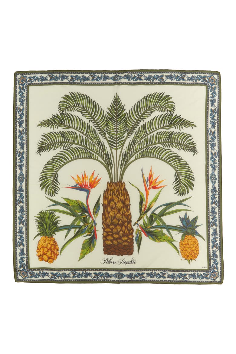 Palma Paradisi Cotton & Silk Square Scarf, Alternate, color, NATURAL