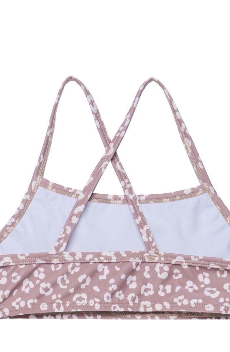 Gottex Kids Leopard Love Criss Cross Strap Swim Set, Alternate, color, Cacao