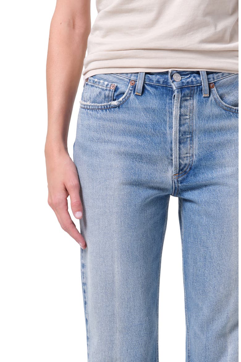 Lana High Waist Straight Leg Jeans, Alternate, color, BRINK MED INDIGO