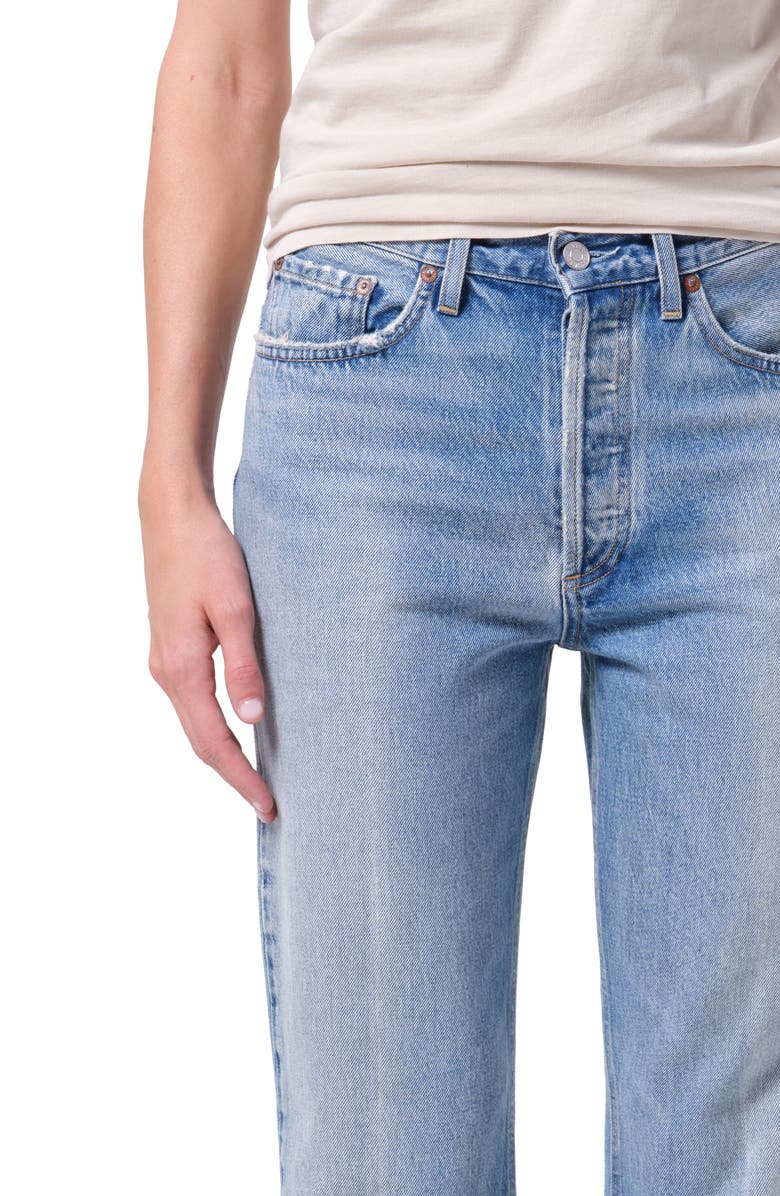 AGOLDE Lana High Waist Straight Leg Jeans, Alternate, color, Brink Med Indigo