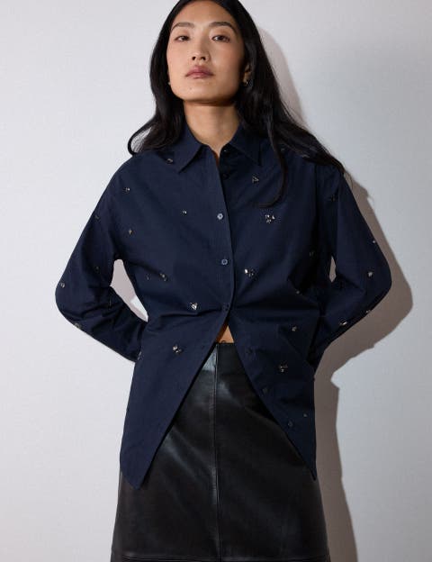 Embellished Poplin Shirt
