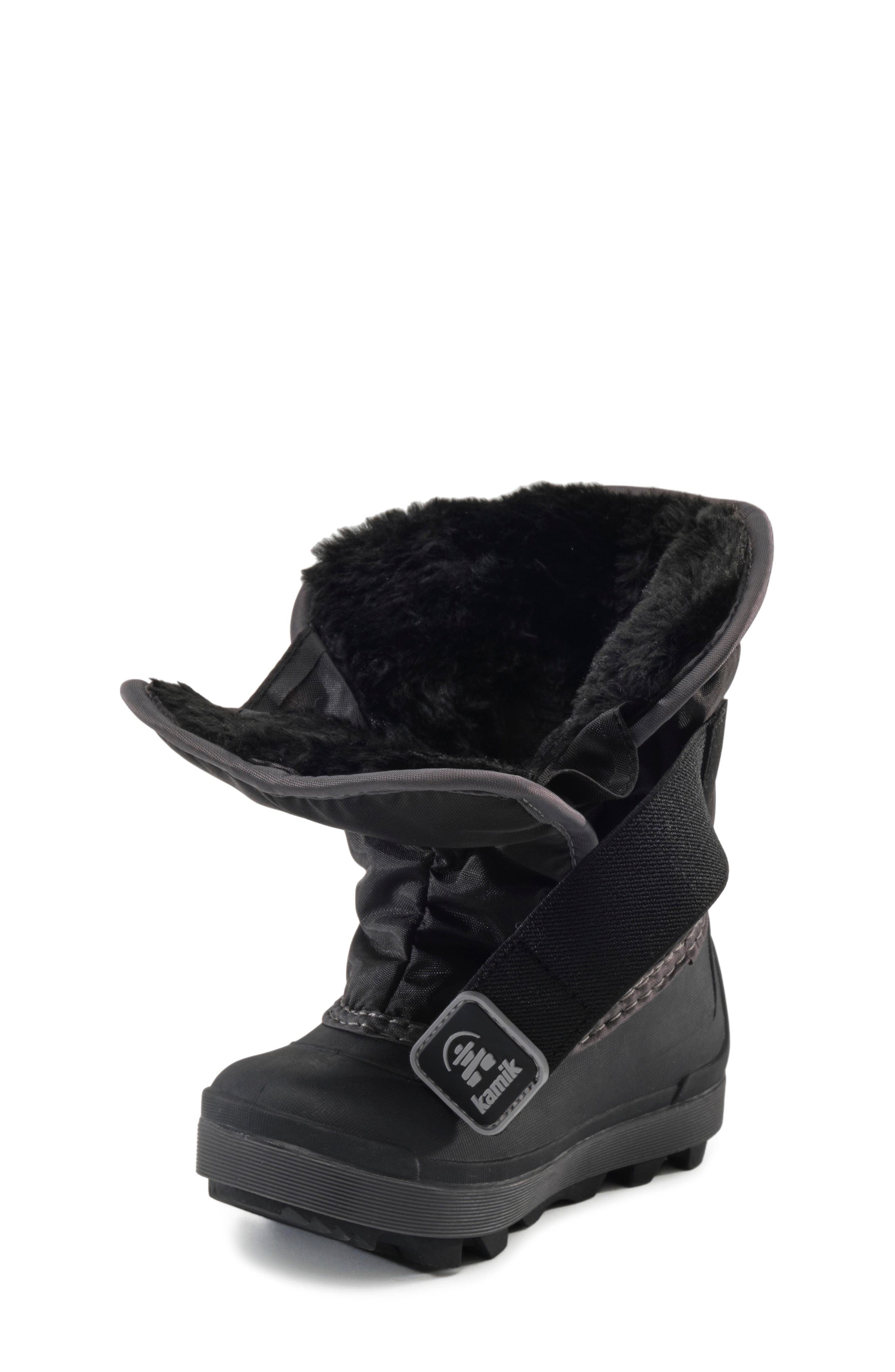 Kamik Kids' Snowbug 7 Waterproof Faux Fur Lined Boot, Alternate, color, Black