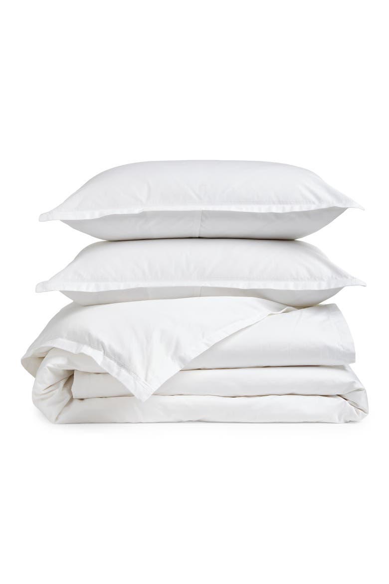 400 Thread Count Organic Cotton Sateen Duvet Cover & Shams Set, Alternate, color, WHITE