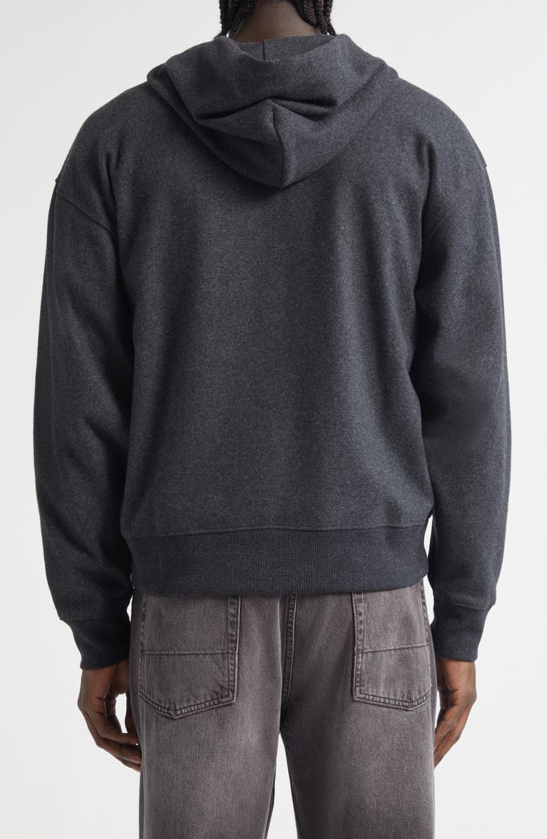 OUR LEGACY Rascal Zip-Up Hoodie, Alternate, color, Charcoal Elastic Melton