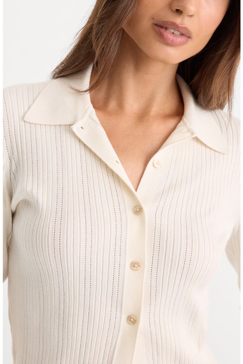 The Ladder Rib Cardigan, Alternate, color, CHALK