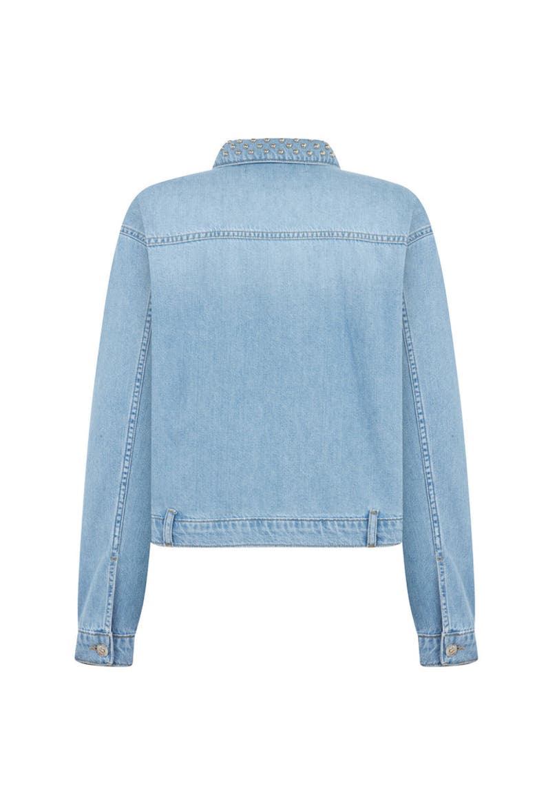 Studded Jean Jacket, Alternate, color, Blue