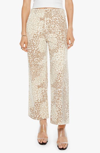 Mother Womens The Major Zip Ankle Straight-leg High-rise Cotton-blend Jeans Spot On In Brown