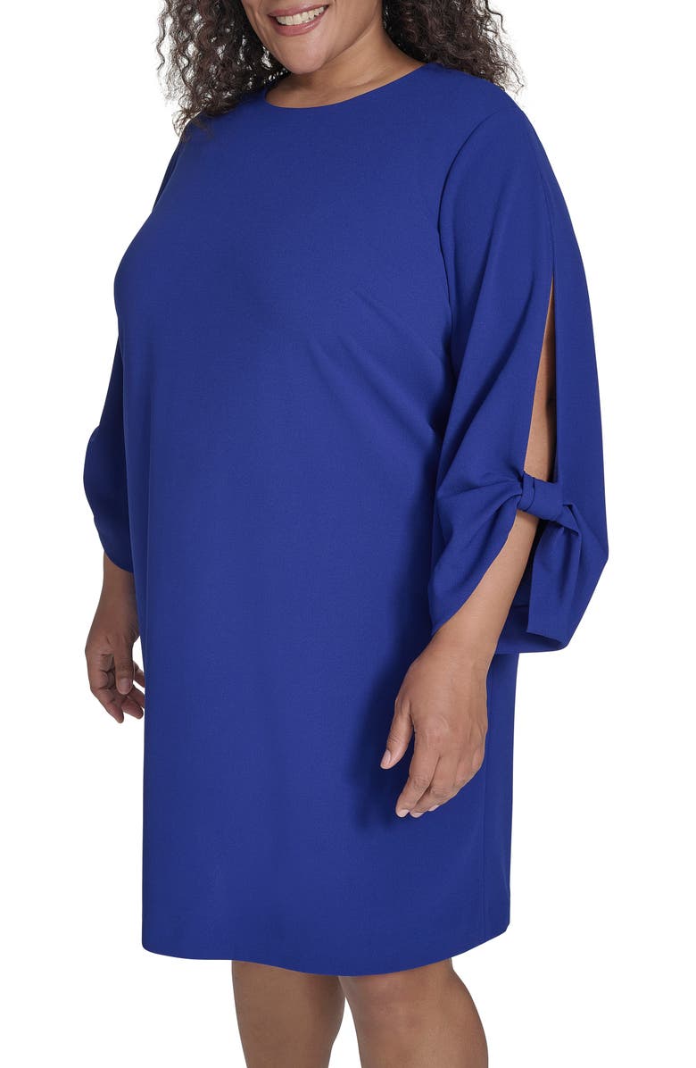 Calvin Klein Bow Split Sleeve Shift Dress, Alternate, color, Ultramarine