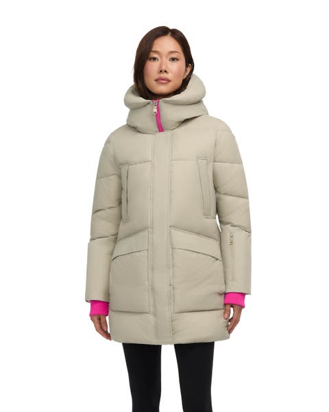 Heirani Mid-Length Quilted Parka Puffer with Oversized Hood
