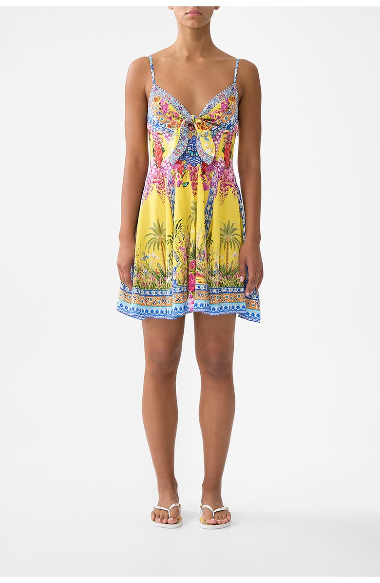 Camilla Short Dress With Tie Front, Main, color, Sultanahmet Summer