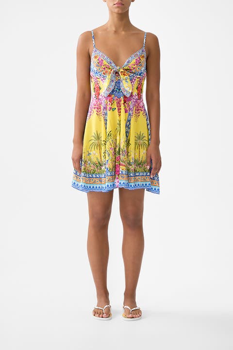 Short Dress With Tie Front