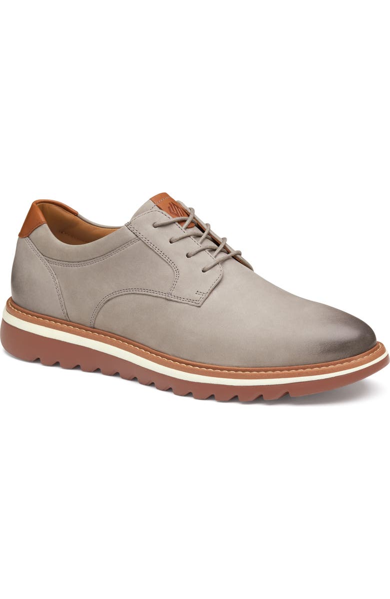 Johnston & Murphy Braydon Plain Toe Derby, Main, color, Gray Oiled Nubuck