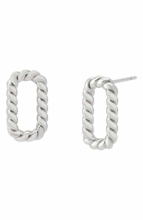 Rope Hex Stud Earrings