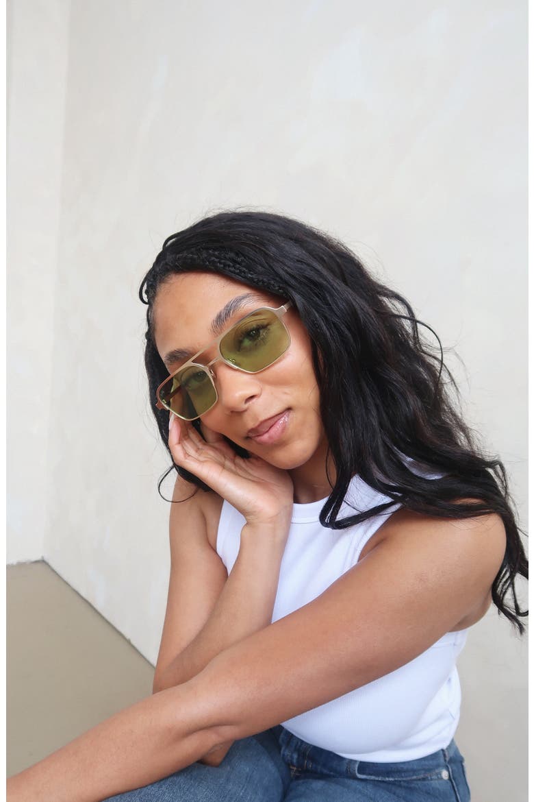 Jimmy Aviator Polarized Sunglasses, Alternate, color, Green