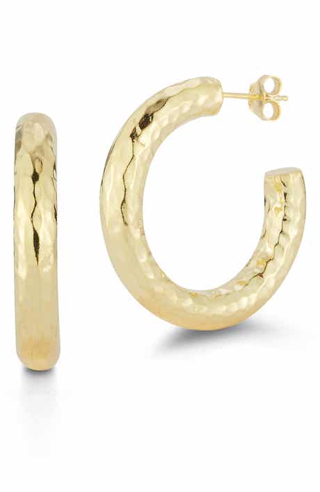 Hammered Hoop Earrings