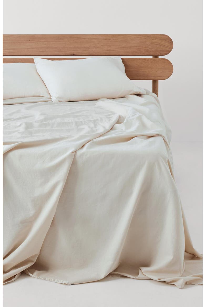 Organic Cotton Organic Room Service Sateen Sheet Set, Alternate, color, Bone