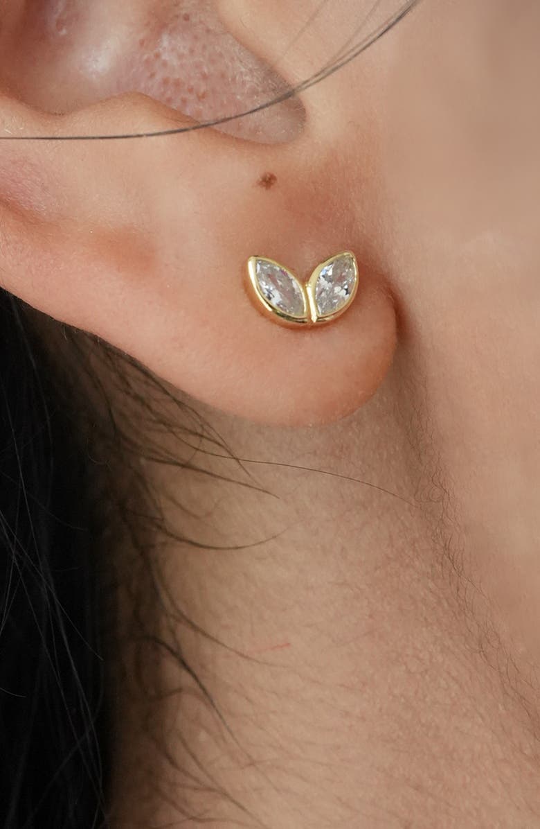 Argento Vivo Sterling Silver Teardrop Post Stud Earrings, Alternate, color, Gold