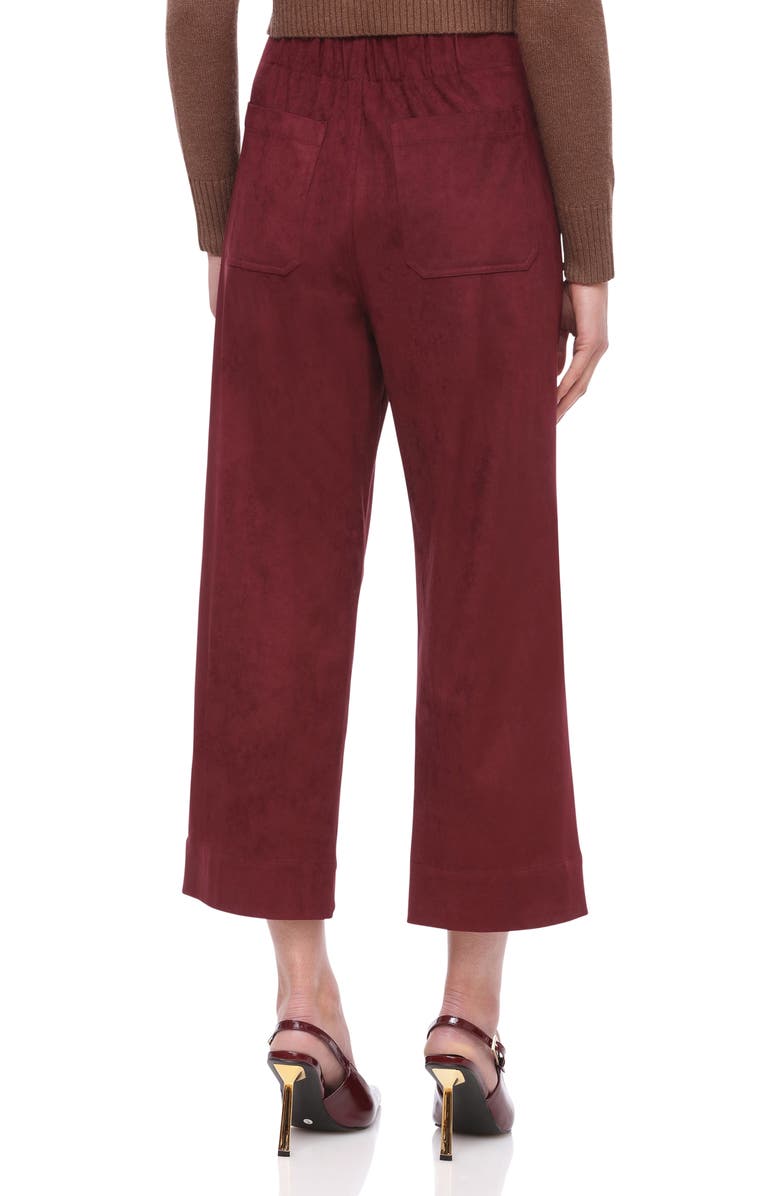 Bagatelle Patch Pocket Faux Leather Crop Wide Leg Pants, Alternate, color, Port