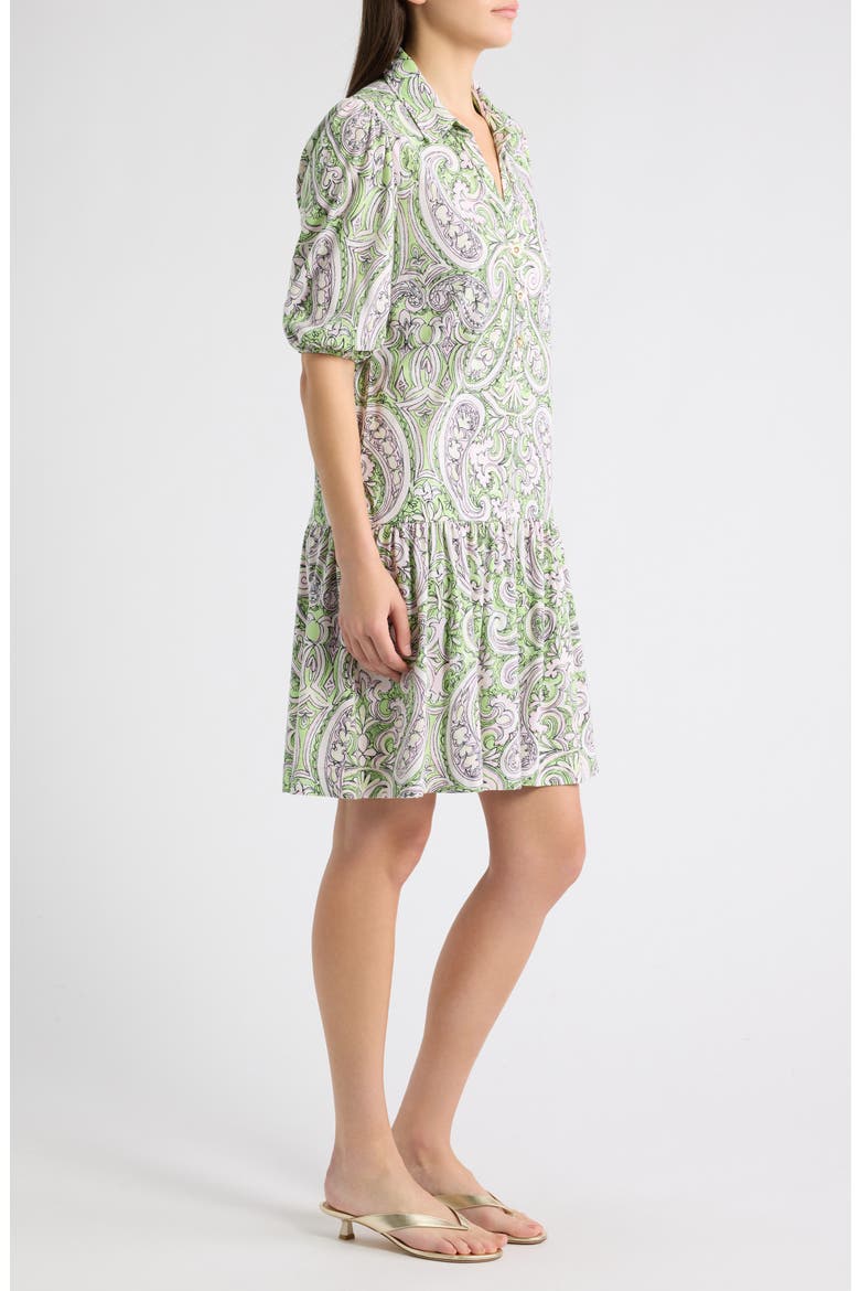 Bingley Paisley Minidress, Alternate, color, LIME