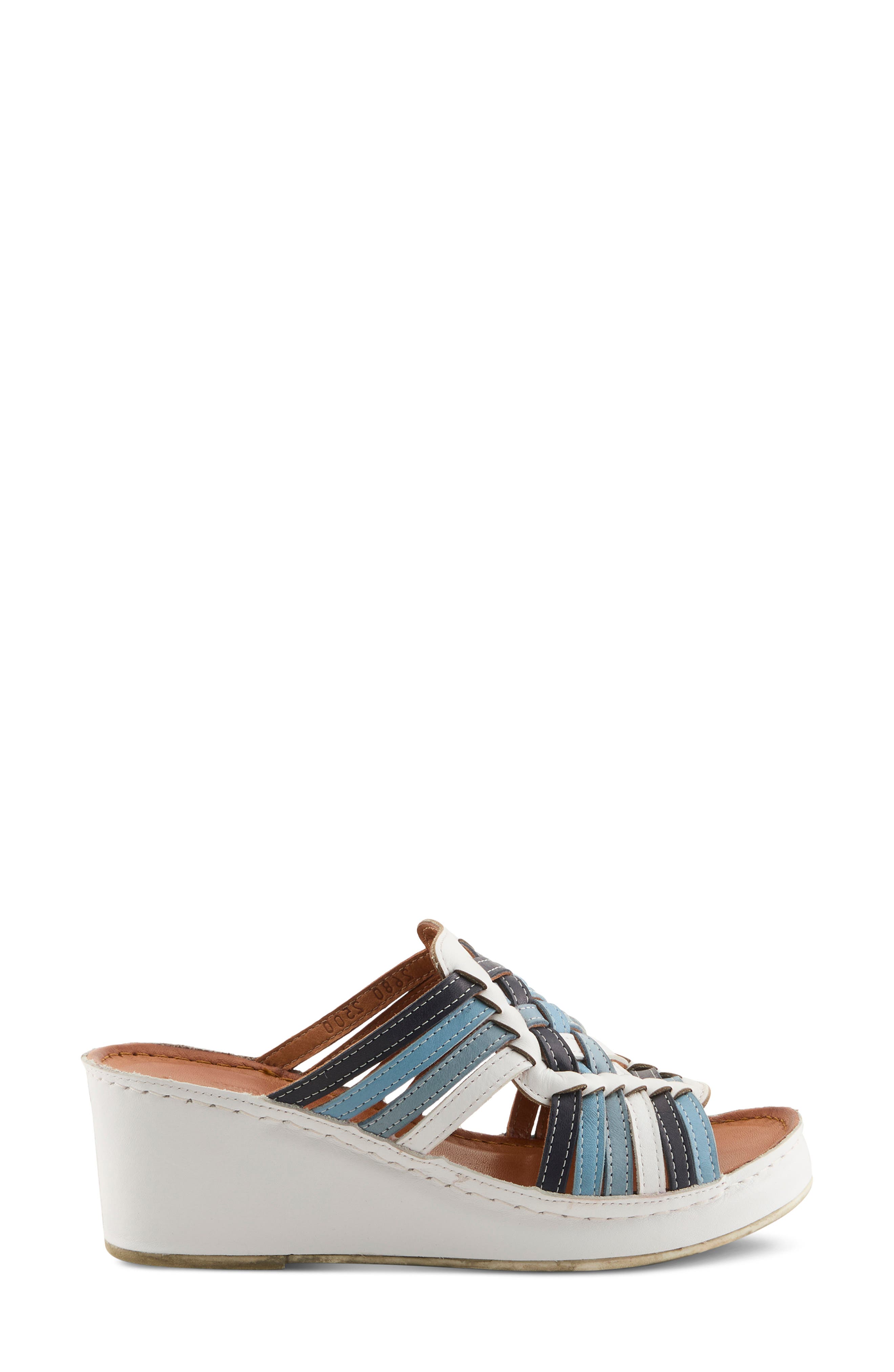 Spring Step Nokiah Platform Wedge Sandal, Alternate, color, White Multi