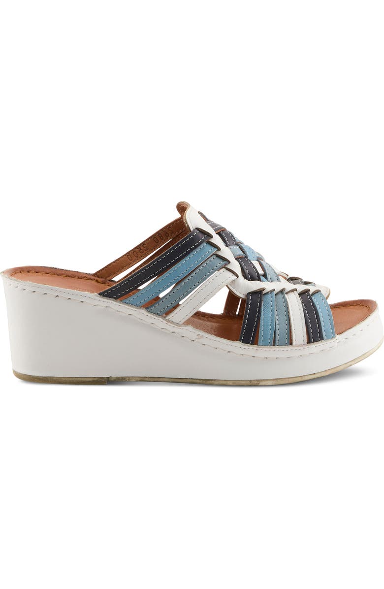 Spring Step Nokiah Platform Wedge Sandal, Alternate, color, White Multi