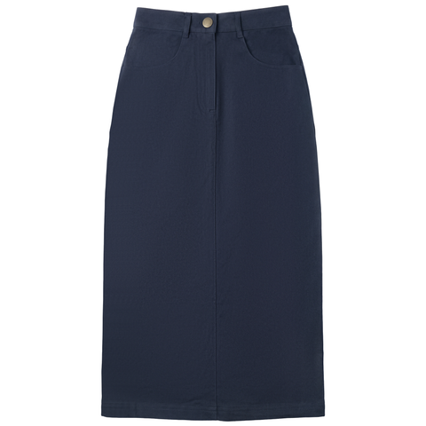 Maxi Fly Front Straight Pocket Skirt