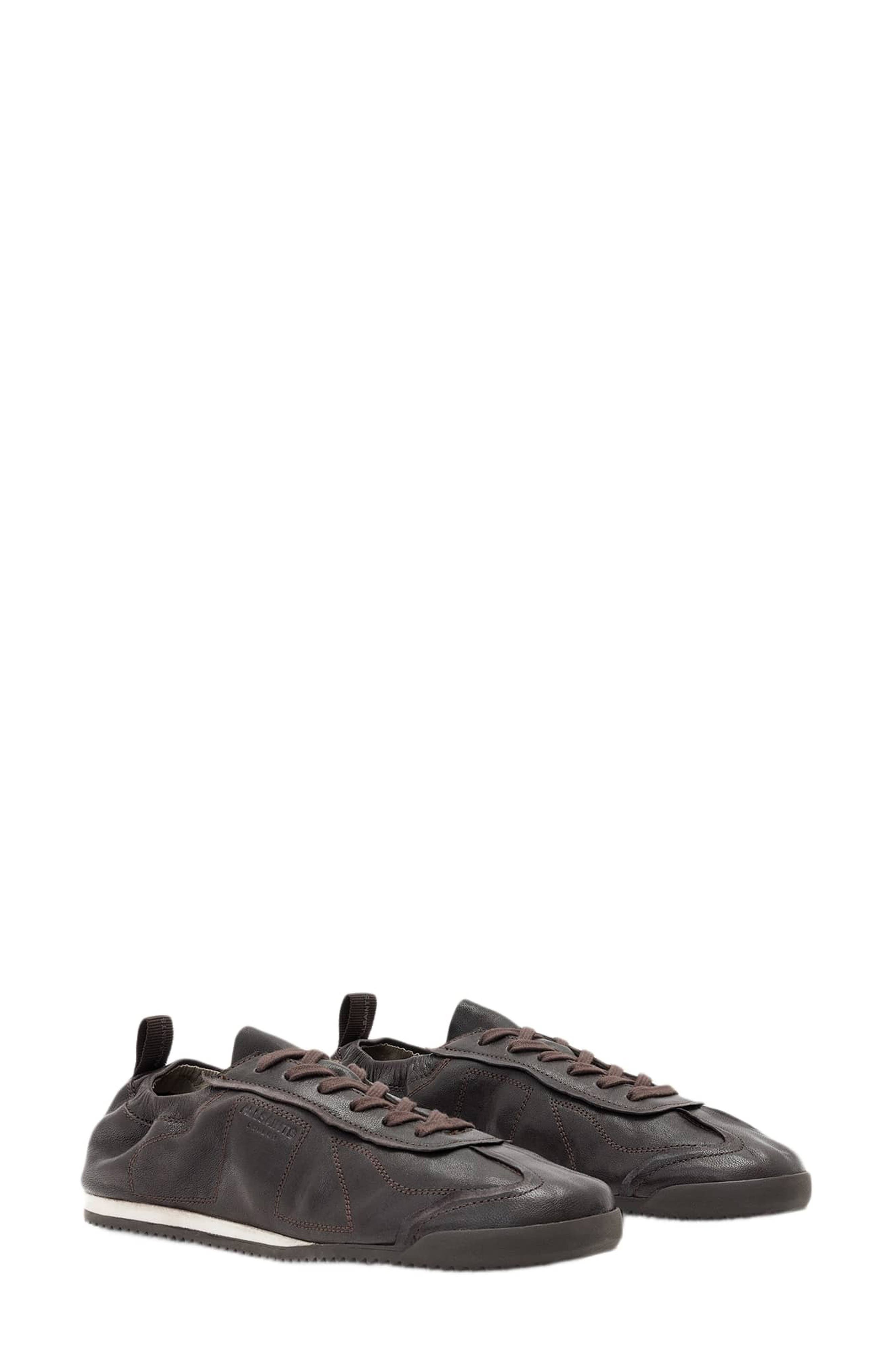 Kenny Skive Leather Sneaker, Main, color, DARK BROWN
